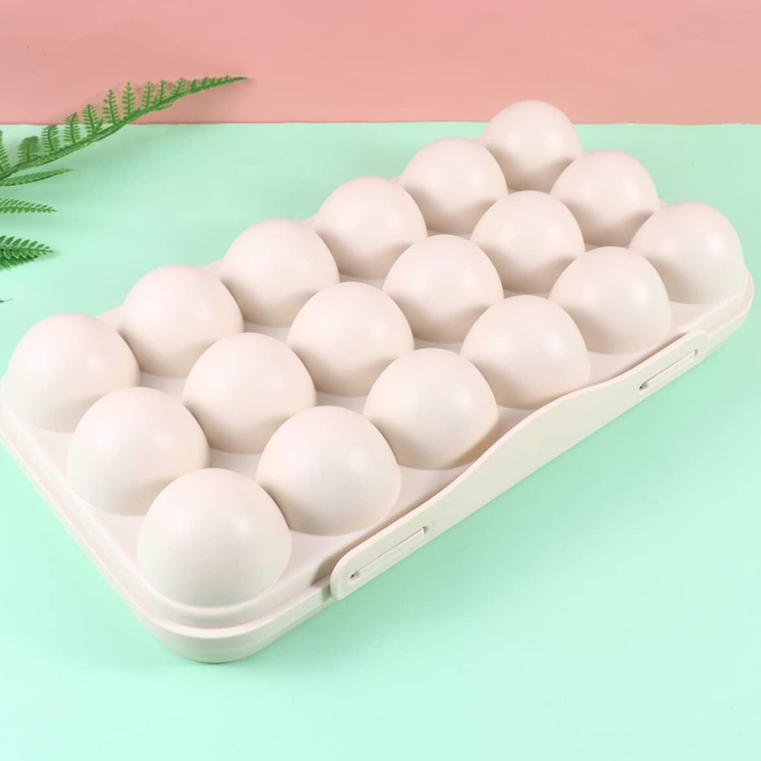 5727 18 Grid Egg Holder Storage, Shock-Proof Egg Container with Buckle, Egg Carrier, Egg Tray, Egg Shelter, Effective Full Seal, Egg House use for Fridge, Camping, Kitchen 5727 18 Grid Egg Holder Storage, Shock-Proof Egg Container with Buckle, Egg Carrier, Egg Tray, Egg Shelter, Effective Full Seal, Egg House use for Fridge, Camping, Kitchen